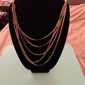 Necklace golden tone multiple strand